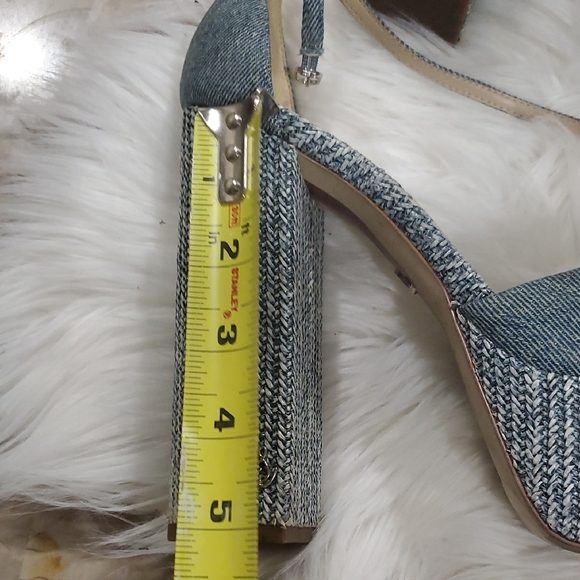 Sam Edelman Kori  Blue Denim  Platform Heel with Peep-Toe  Size 7.5 - Picture 15 of 16